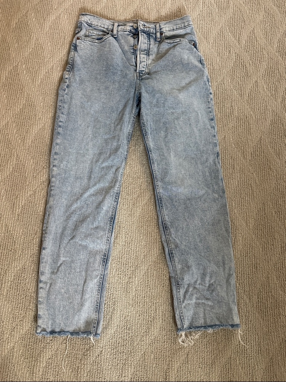 Old Navy extra high rise / straight Light Jeans with raw hem